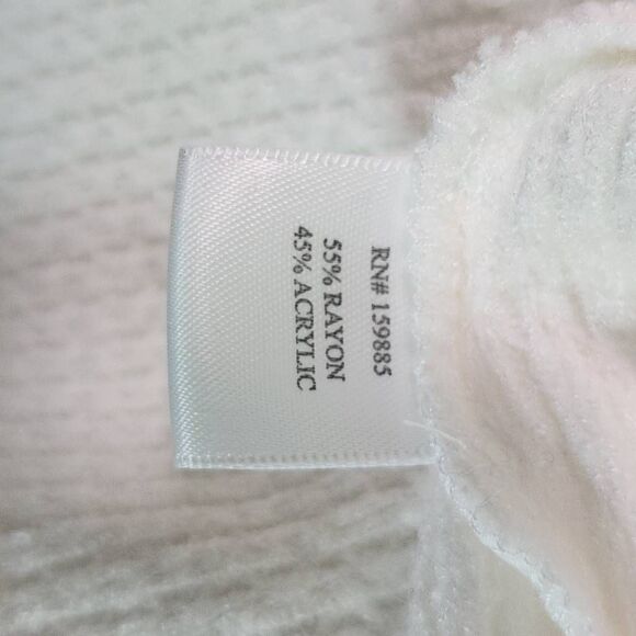 Bobi White Cowl Neck Waffle Knit Top NWT Medium Revolve Thermal Knit Comfy Top - Picture 9 of 12